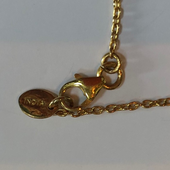 5 Stone Rutilated Quartz & Vermeil Necklace, 18” - Picture 6 of 8